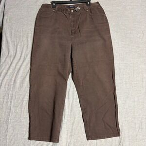 Bill Blass Jeans Womens 18W Brown Easy Fit Straight Leg Denim Pants Cotton